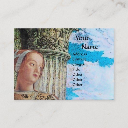 Carte De Visite MONOGRAMME DE BEAUTÉ CLASSIQUE, bleu vif antique (Devant)