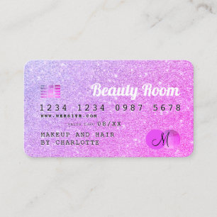 Carte De Visite monogramme de beauté de la parties scintillant ro