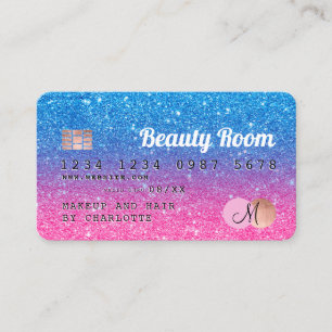 Carte De Visite monogramme de beauté de la parties scintillant ro