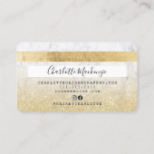 Carte De Visite Monogramme de beauté en marbre de parties scintill (Dos)