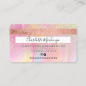 Carte De Visite Monogramme de beauté en marbre parties scintillant (Dos)