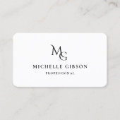Carte De Visite Monogramme de beauté minimale MG Logo Professionne (Devant)