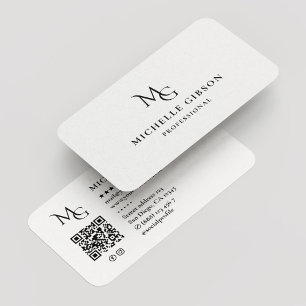 Carte De Visite Monogramme de beauté minimale MG Logo Professionne