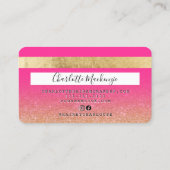 Carte De Visite Monogramme de beauté rose parties scintillant de l (Dos)