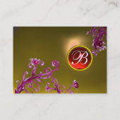 Carte De Visite MONOGRAMME DE BÉRIES MAGIQUES, rouge rubis jaune t (Dos)