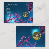 Carte De Visite MONOGRAMME DE BÉRIES MAGIQUES, Saphir Bleu, Agate (Devant / Derrière)