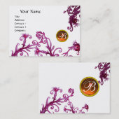 Carte De Visite MONOGRAMME DE BÉRIES MAGIQUES, topaz orange blanc (Devant / Derrière)