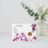 Carte De Visite MONOGRAMME DE BERRIES MAGIQUES, lin orange topaz (Debout devant)