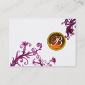 Carte De Visite MONOGRAMME DE BERRIES MAGIQUES, topaz or orange (Dos)