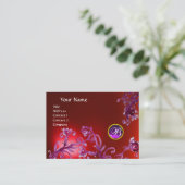 Carte De Visite MONOGRAMME DE BERRIES MAGIQUES, violet rouge rubis (Debout devant)