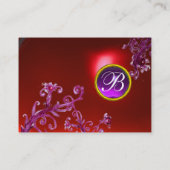 Carte De Visite MONOGRAMME DE BERRIES MAGIQUES, violet rouge rubis (Dos)