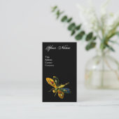 Carte De Visite MONOGRAMME DE BIJOUX ANTIQUE DRAGONFLY ; Rose noir (Debout devant)