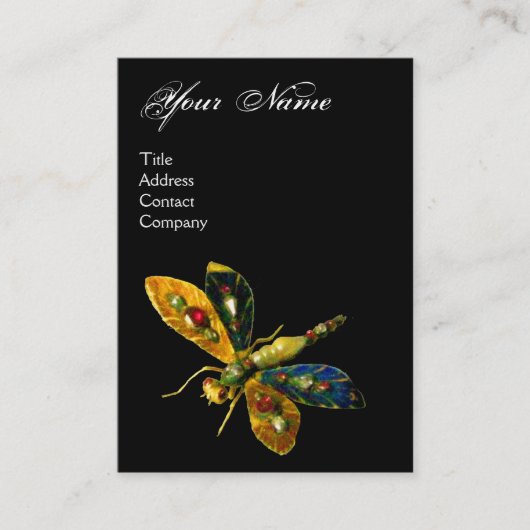 Carte De Visite MONOGRAMME DE BIJOUX ANTIQUE, Noir (Devant)