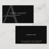 Carte De Visite Monogramme de blanc de PurePro No8B (Devant / Derrière)