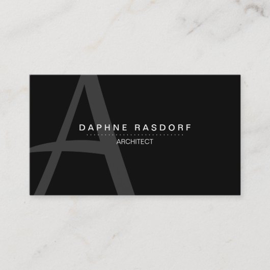 Carte De Visite Monogramme de blanc de PurePro No8B (Devant)