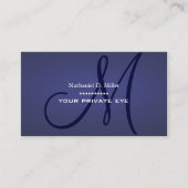 Carte De Visite Monogramme de bleuets (Devant)