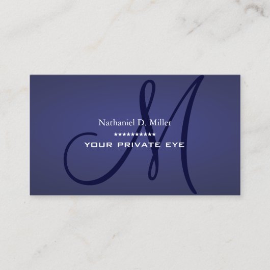 Carte De Visite Monogramme de bleuets (Devant)