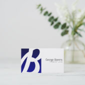 Carte De Visite Monogramme de boîte bleue (Debout devant)