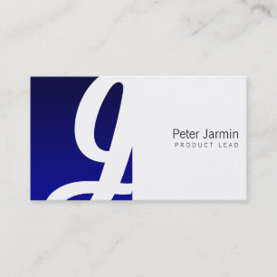 Carte De Visite Monogramme de boîte bleue