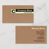 Carte De Visite Monogramme de bord - Boîte en carton (Devant / Derrière)