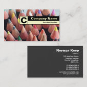 Carte De Visite Monogramme de bord - Crayons de couleur (Devant / Derrière)