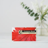 Carte De Visite Monogramme de bord - Feuille d'érable japonaise (Debout devant)