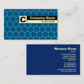 Carte De Visite Monogramme de bord - Motif géométrique (Devant / Derrière)