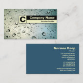 Carte De Visite Monogramme de bord - Pluie sur ma fenêtre (Devant / Derrière)