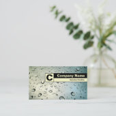 Carte De Visite Monogramme de bord - Pluie sur ma fenêtre (Debout devant)