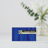 Carte De Visite Monogramme de bord - Rideau bleu (Debout devant)