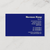 Carte De Visite Monogramme de bord - Rideau bleu (Dos)