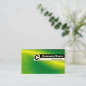 Carte De Visite Monogramme de bord - Vague verte (Debout devant)