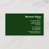 Carte De Visite Monogramme de bord - Vague verte (Dos)