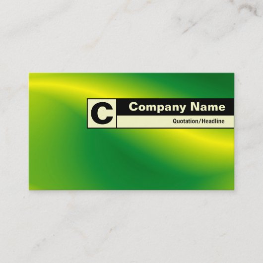 Carte De Visite Monogramme de bord - Vague verte (Devant)