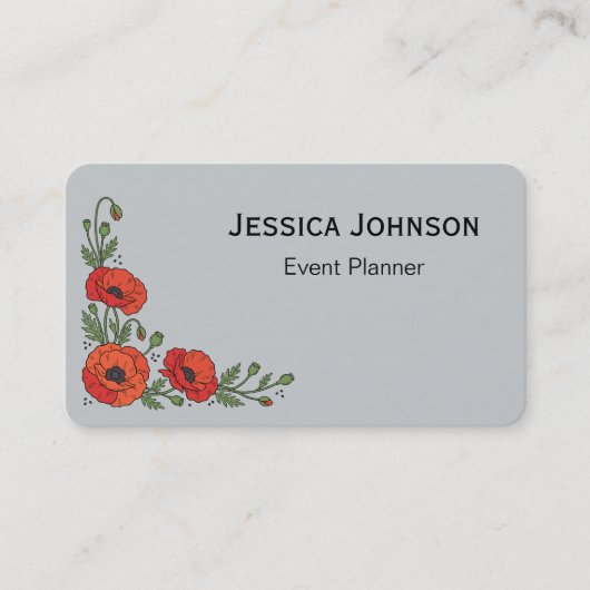 Carte De Visite Monogramme de bordure florale chic (Devant)
