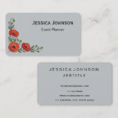 Carte De Visite Monogramme de bordure florale chic (Devant / Derrière)