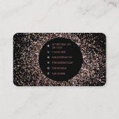 Carte De Visite Monogramme de cadre de Parties scintillant rose ro (Dos)