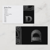 Carte De Visite Monogramme de Celtic de D (Devant / Derrière)