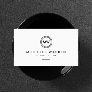 Carte De Visite Monogramme de cercle minimaliste professionnel