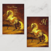 Carte De Visite Monogramme DE CHEVAL GRAY, Noir (Devant / Derrière)