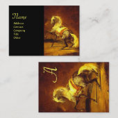 Carte De Visite Monogramme DE CHEVAL GRAY, Noir (Devant / Derrière)