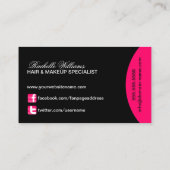 Carte De Visite Monogramme de cheveux et de maquilleur (Dos)