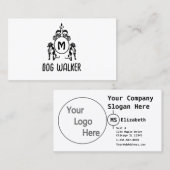 Carte De Visite Monogramme de chien à deux gardes (Devant / Derrière)