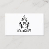 Carte De Visite Monogramme de chien à deux gardes (Devant)