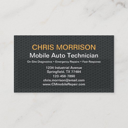 Carte De Visite Monogramme de code QR automatique mobile (Dos)