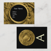 Carte De Visite MONOGRAMME DE COMBATTANCE DES RAYONS, or métal noi (Devant / Derrière)