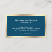 Carte De Visite Monogramme de construction de bordure or (Dos)