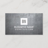 Carte De Visite Monogramme de construction Grunge Metal Profession (Devant)
