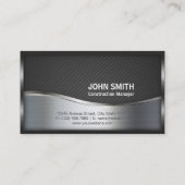 Carte De Visite Monogramme de construction LOGO Métal noir et arge (Dos)