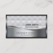 Carte De Visite Monogramme de construction LOGO Métal noir et arge (Dos)